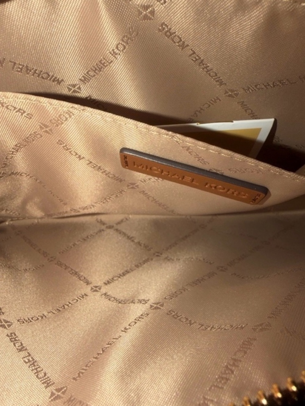 Michael Kors Jet Set Travel Large Zip Clutch in a brown snake-embossed leather - Picture 3 of 3